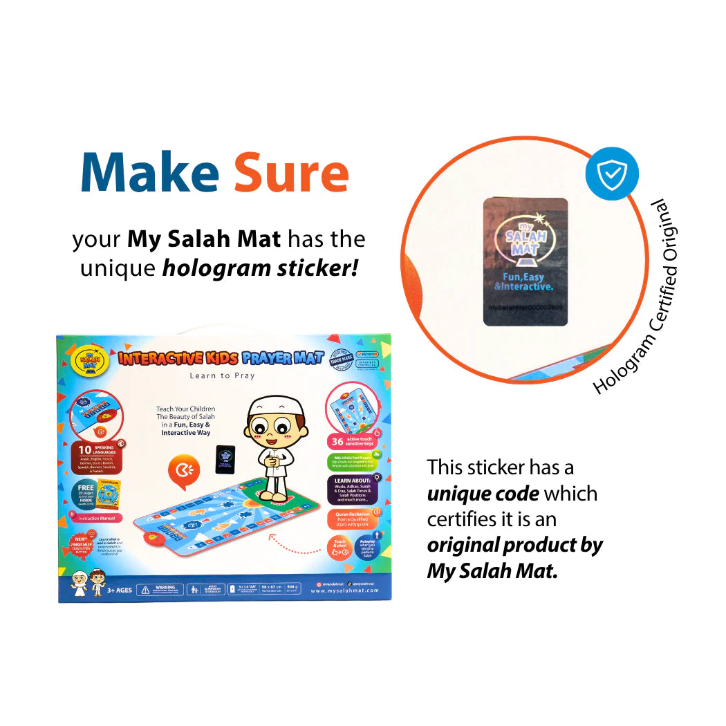 Kids Interactive Prayer Mat (Blue) | Learn Salah Step by Step